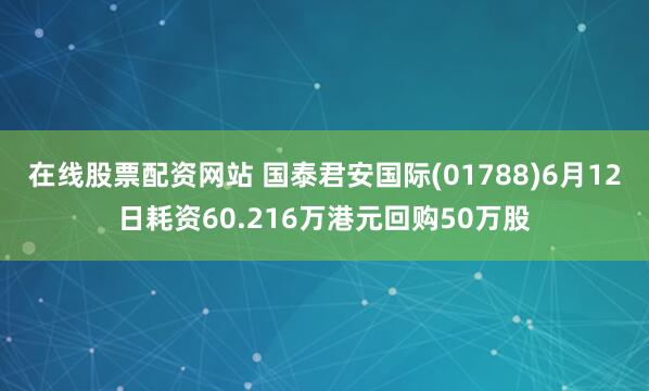 在线股票配资网站 国泰君安国际(01788)6月12日耗资60.216万港元回购50万股
